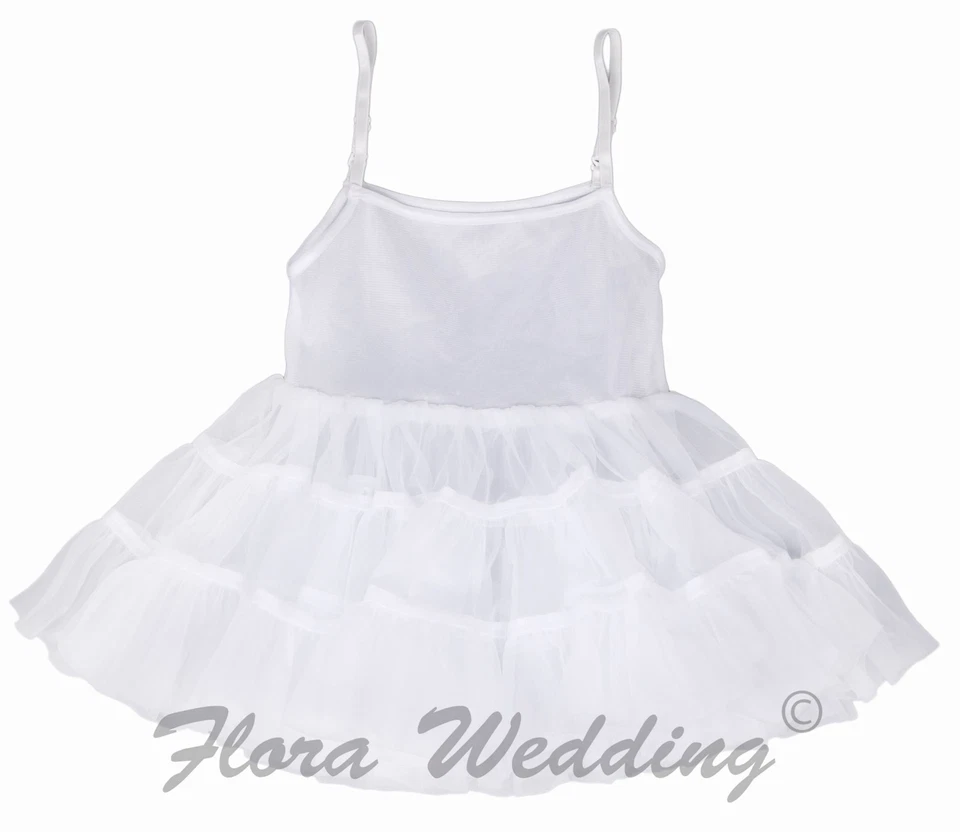 Fleur Enfant Fille Hoopless Jupon / Baptême Communion sous-Jupe / Danse Tutu - Photo 1/2