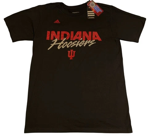 Indiana Hoosiers Adidas The Go To Black Short Sleeve Tee Shirt NEW!! Cover