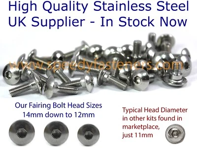 Completo Acciaio Inox carenatura Kit solo Bulloni per Honda CBR CBR600RR 2007 - Immagine 1 di 4
