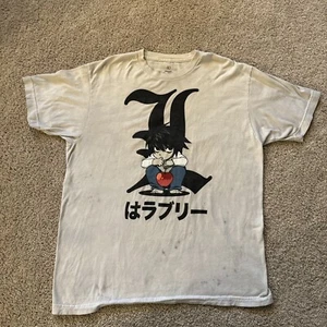Death Note Shirt Mens Large Shonen Jump  Anime Manga L “Is Lovely” Distressed - Picture 1 of 3