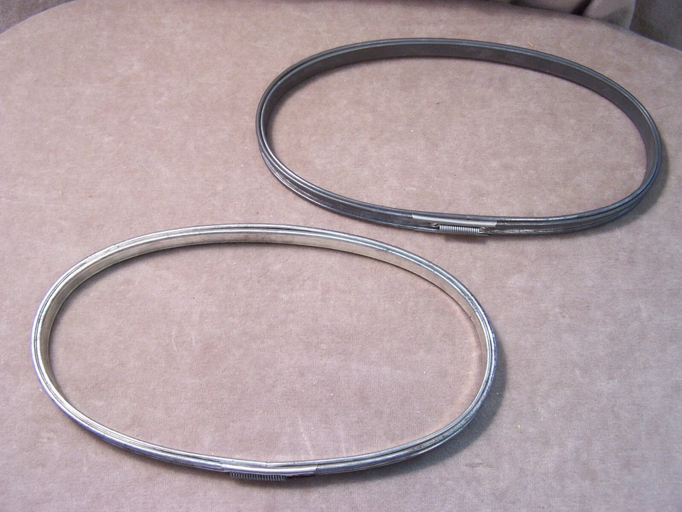 Vintage Cork Lined Oval Metal Embroidery Rings - 5" x 9" - Used - Image 1 of 1