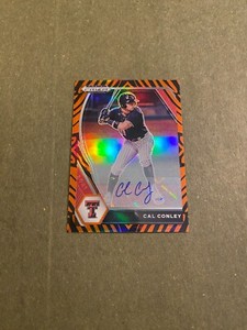 2021 Panini Prizm Draft Picks Cal Conley Auto  Tiger Stripes  #/25 - Braves