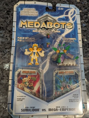 Vintage Medabots SUMILIDON VS. MEGA EMPORER Cards & Die 90s Toy Game Action Set Cover