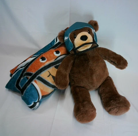 NFL Philadelphia Eagles Plush Teddy Bear and Silk Touch Throw Blanket Set Cover