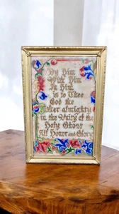Illuminated Medieval Style Hand-drawn Manuscript Page Bible Verse Framed Art - Picture 1 of 3