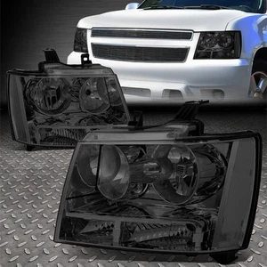 FOR 07-14 CHEVY TAHOE SUBURBAN SMOKED HOUSING CLEAR CORNER HEADLIGHT HEAD LAMPS - Picture 1 of 8