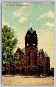 Dubuque Iowa High School um 1910 Postkarte - Bild 1 von 2