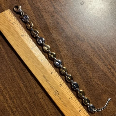 Sterling SILVER 925 Bracelet 8.5” with safety chain - Image 1 of 4