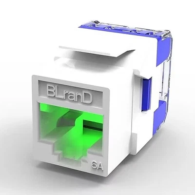 CAT6 Keystone Jack Luz LED Auto Trazado RJ45, Paquete de 10 Foto 1 de 4