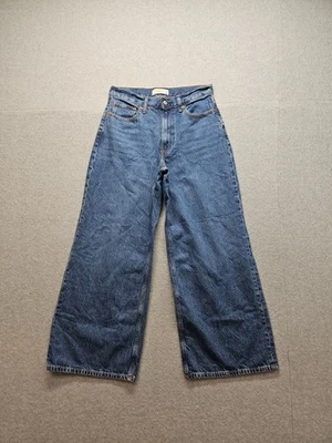 Jean Abercrombie & Fitch Mujer 4 Azul Denim Pierna Ancha Informal Relajado 5 Bolsillos Foto 1 de 4