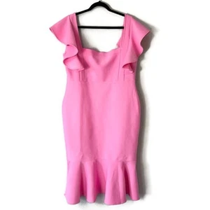 Fashion Nova Pink Ruffle Midi Dress Plus Size 1X - Picture 1 of 6