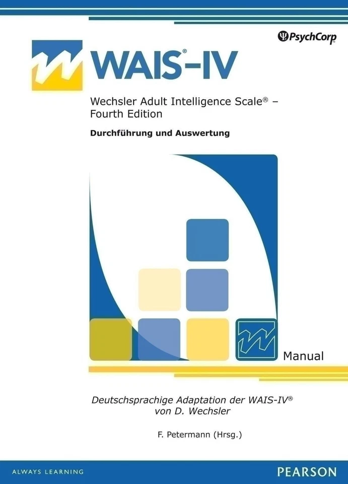 WAIS-IV Wechsler Adult Intelligence Scale – Fourth Edition Deutsche Bearbeitung - Bild 1 von 1