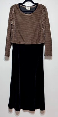 Maxi Vestido Vintage Terciopelo Cachicho Talla 6 Fairy Grunge Cottage Goth Lagelook Foto 1 de 4