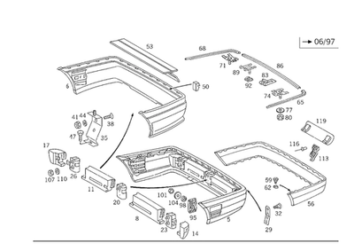 Moldura original Mercedes-Benz 202-885-14-74 Foto 1 de 2