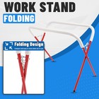 Red 500LBS Portable Folding Work Stand Auto Body Tool Painting Rack Steel Rubber