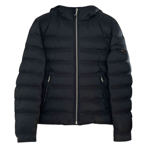 Prada Giacca Imbottita con Cappuccio Nero 123678808