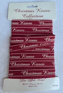 Lisa Liffick Home Red & White 30 Feet Christmas Kisses Ribbon (2007-NEW) - Picture 1 of 4