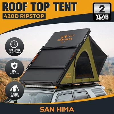 San Hima Kalbarri Lite Rooftop Tent Hardshell With Ladder & Rack Olive Camping - image 1 of 4