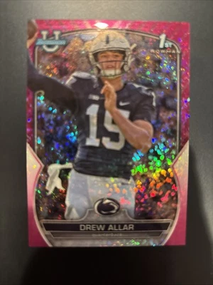2022 Bowman U Chrome Drew Allar 1st Fuchsia Mini Diamonds Ref /150 RC #59 BK - Image 1 of 2