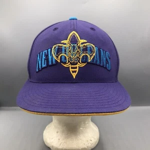 New Orleans Hornets NBA Adidas Flexfit 210 Fitted 6 7/8 - 7 1/4 Hat Cap Purple - Picture 1 of 8