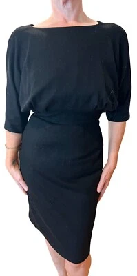 SUZY PERETTE c.1960-х черный доломан рукав вязаное коктейльное платье - Изображение 1 из 4