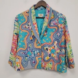 Vintage Sandy Starkman Womens Artsy Eclectic Blazer Size S Art To Wear Wacky - Picture 1 of 12