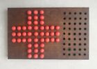Vintage Mcm Teak Solitaire Game With  Red Pegs Possibly Scandinavian 1960S 1970S