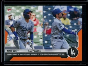 2021 Topps Now #163 Matt Beaty & A.J. Pollock Orange Parallel Card #d /5 - Picture 1 of 2