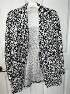Chaqueta Azulejos Geométricos Colección Viajero Chico's Blanco y Negro Talla 0 - Imagen 1 de 6
