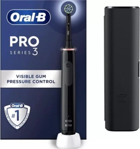 Oral-B Pro 3 3500 Electric Toothbrush Cross Action & Travel Case Black limited - Picture 1 of 6
