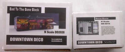 Downtown Deco N Scale Building 2 Kit Saint or Sinner + Bad To The Bone Block - Image 1 of 3