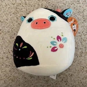 Squishmallows 2022 Day of the Dead Squad 8" Connor the Cow Plush Doll Toy - Picture 1 of 3