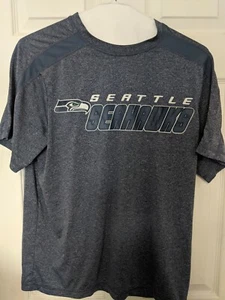 Mens Blue Seattle Seahawks Dri-Fit Size L Shirt Logo - Picture 1 of 10