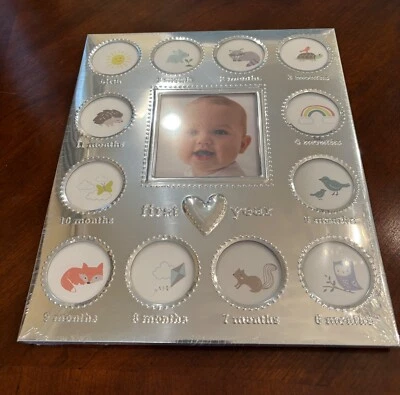 Baby's First Year Picture Frame Silver Tone - Image 1 of 3