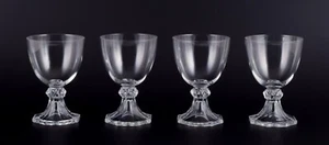 Val St. Lambert, Belgium. Set of four red wine glasses in clear crystal glass - Picture 1 of 6