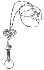 Women's Lanyard Strong Stainless Steel Chain, Trendy ID Badge Card Holder Tea... - Picture 1 of 7