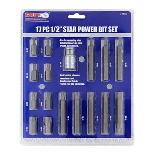Force pro 17pc 1/2'' Drive BIT HOLDER Torx Bit Set T20-T60 8 /3"LONG STAR - Picture 1 of 6