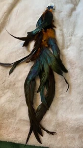 Feather Earrings 50cm Bold Light Statement RRP£125 Long - Picture 1 of 12