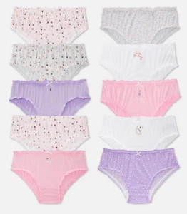 Paquete de 10 calzoncillos bailarina rosa púrpura blanco ropa interior bragas 100 % algodón - Imagen 1 de 2