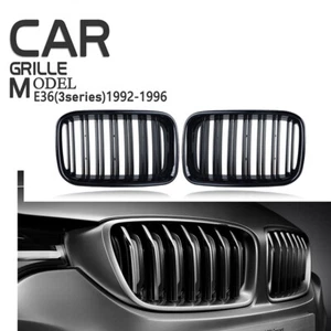 Front Kidney Bumper Grille Grill Gloss Black For BMW E36 cabrio Coupe 1992-1996 - Picture 1 of 6