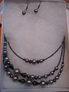 Conjunto de collar y pendientes de perlas imitación joyería de moda caja de regalo L 6 - Imagen 1 de 3