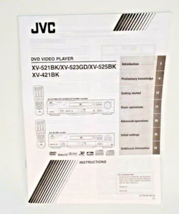 JVC XV-521BK/XV-523GD/XV-525BK/XV-412BK Original Manual - Picture 1 of 3