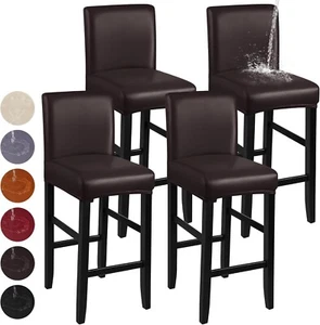 Machine Washable Faux Leather Bar Stool Covers - Waterproof & Stylish 4-Pack - Picture 1 of 10