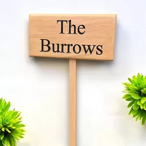 Personalised Oak house sign,Carved, outdoor wooden name plaque with ground stake - Picture 1 of 2