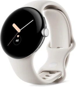 Reloj inteligente Google Pixel Watch 41 mm plateado pulido banda de tiza, Fitbit, WiFi ¡NUEVO! - Imagen 1 de 12