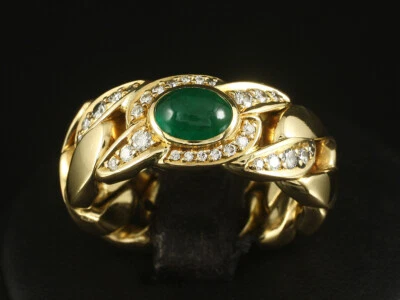 Wempe  Smaragd Brillant Kettenring ca. 1,40ct   18,8g 750/- Gelbgold - Bild 1 von 4