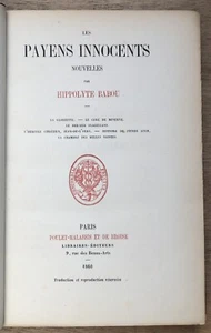 rare 1860 HIPPOLYTE BABOU : LES PAYENS INNOCENTS - Picture 1 of 5