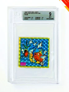 Pokemon BGS 9 Magikarp Evolution Line Prism Toppu Seal Gum 3 1998 Japanese - Picture 1 of 3