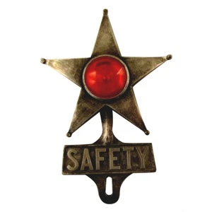 Estrella de seguridad de aluminio y joya roja reflector matrícula llavero metal cubierta de etiqueta de coche - Imagen 1 de 1
