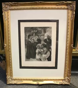 Pierre Auguste Renoir Kupferplatte Heliogravur mit Zertifikat "La Famille" Paris selten - Bild 1 von 8